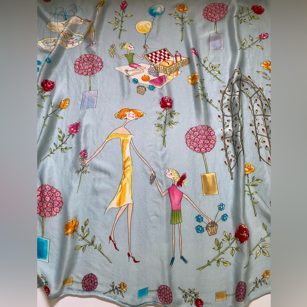 Echo Scarf Silk Scarf 35”x35” - Picture 2 of 9